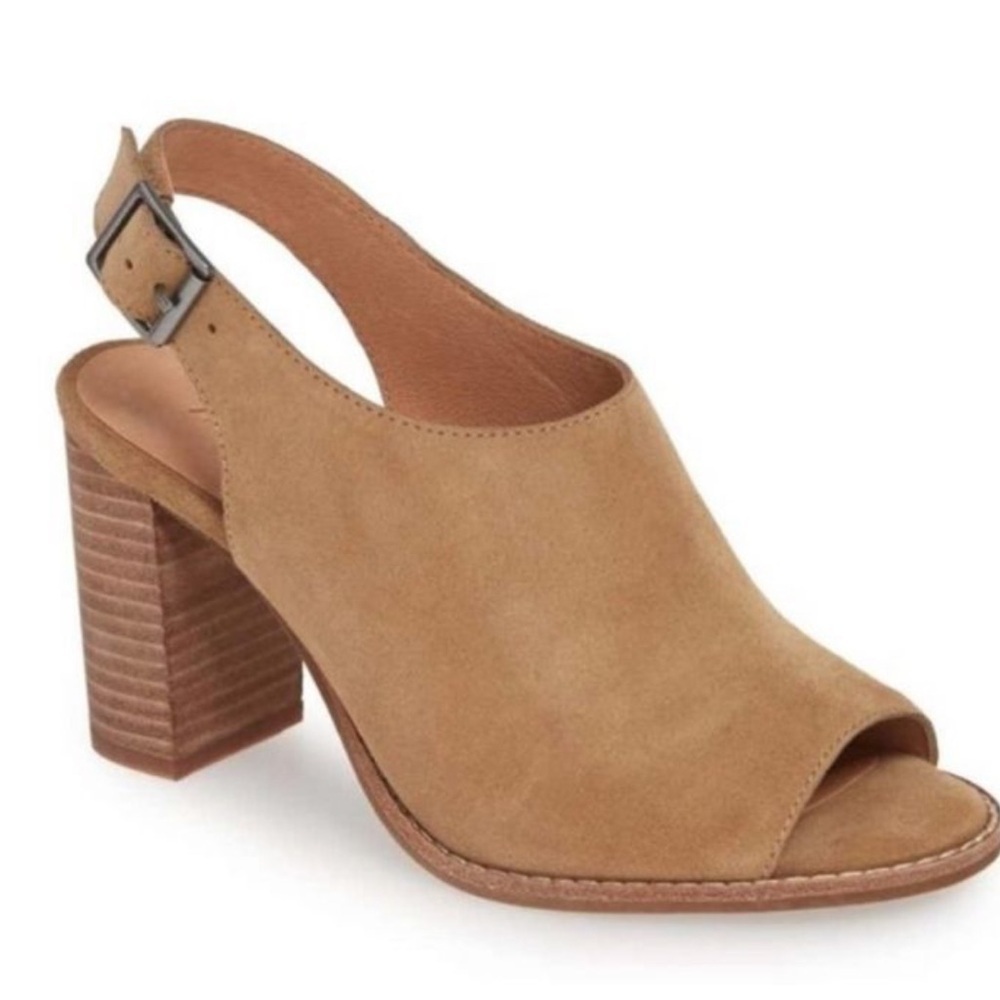 Madewell Women's Tan Slingback Block Heel Sandals - Picture 1 of 4